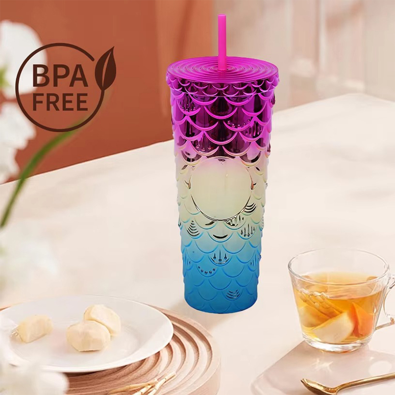 Творческий декоративный блестящий пластиковый тумблер Творческий декоративный блестящий пластиковый тумблер