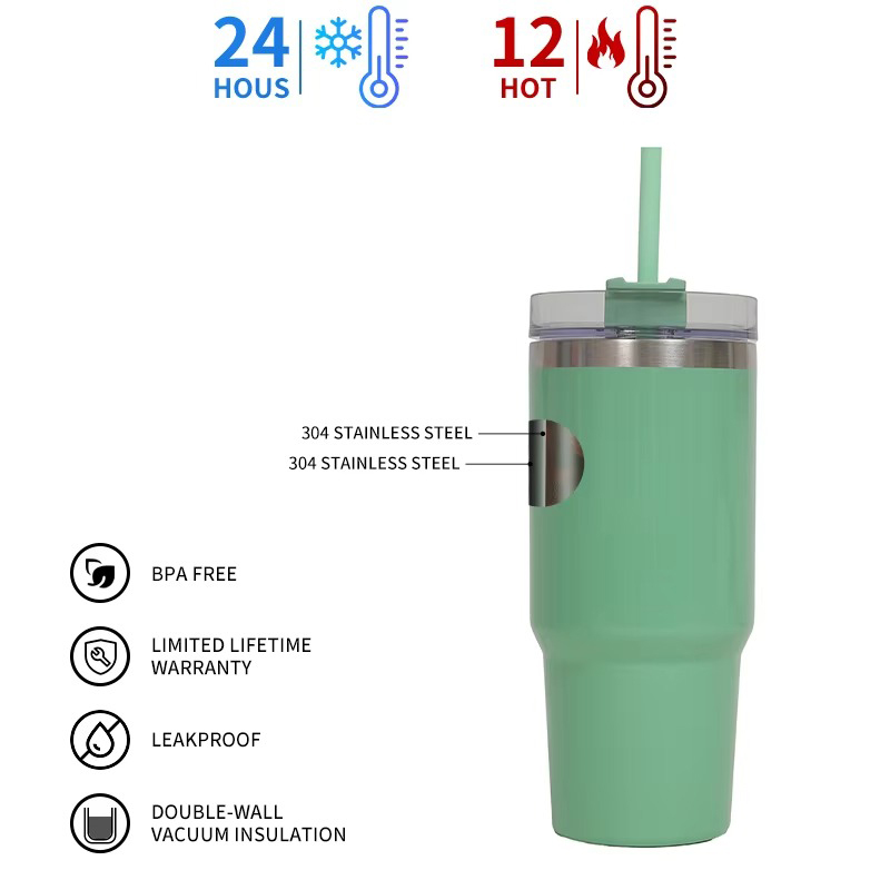 Авто кружка с пищевым классом с соломой