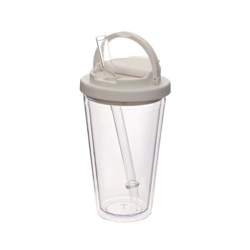 Маленькая ручка соломенная портативная пластиковая тумблер