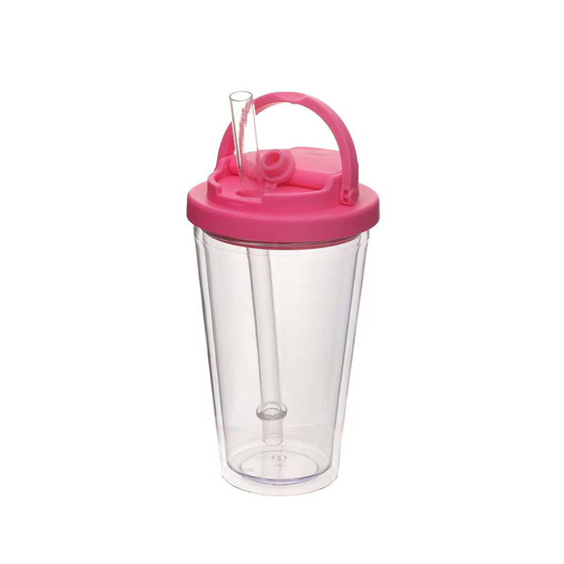 Маленькая ручка соломенная портативная пластиковая тумблер