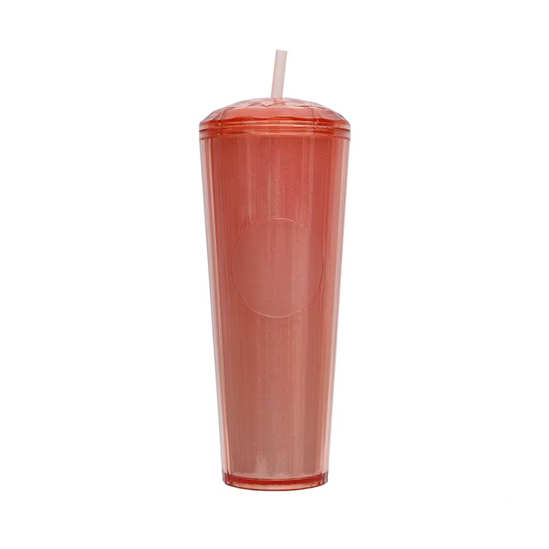 Круглая крышка пластика с соломой