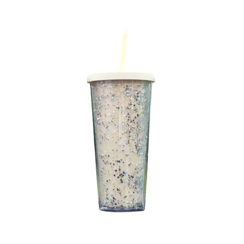 Блестящий двойной слой большой способность пластиковый тумблер